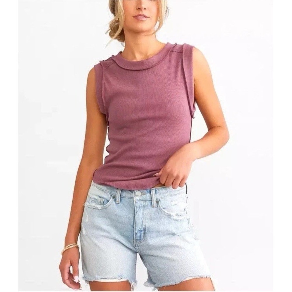 Free People We The Free Women's Kate Ribbed Tank Top in Wild Ginger size Small